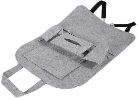 Auto Achterbank Kofferbak Elastische Vilt Opbergtas 5 Pockets Organizer Opknoping Anti Kick Auto Seat Cover Protector Holder onderdelen Grijs