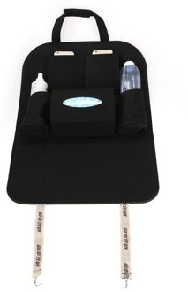 Auto Achterbank Kofferbak Elastische Vilt Opbergtas 5 Pockets Organizer Opknoping Anti Kick Auto Seat Cover Protector Holder onderdelen zwart