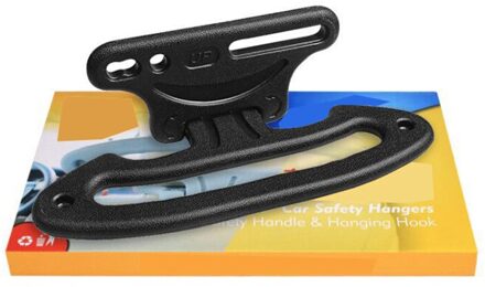 Auto Achterbank Veiligheid Handvat Multifunctionele Kledingrek Auto Seat Terug Haak Hoge Dragende 120Kg Draagbare Hanger zwart