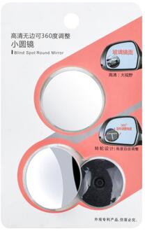 Auto Achteruitkijkspiegel Hd Randloos Kleine Ronde Spiegel Glas 360 Graden Verstelbare Dodehoekspiegel plastic suction paar