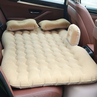 Auto Air Inflatie Reizen Bed Voor Achterbank Universele Voor Achterbank Multi Functionele Sofa Kussen Outdoor Camping Mat Kussen Beige