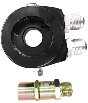 Auto Aluminium Universal Oliefilter Sandwich Adapter Voor Oliekoeler Plaat Kit AN10 Blauw