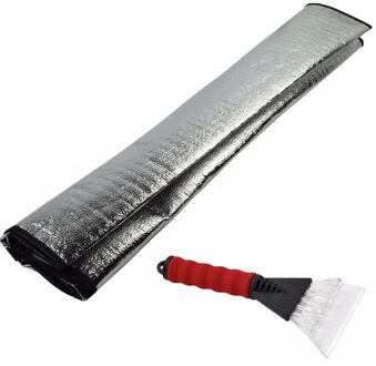 Auto anti bevriezing/vorst deken 70 x 150 cm met ijskrabber rood 13cm