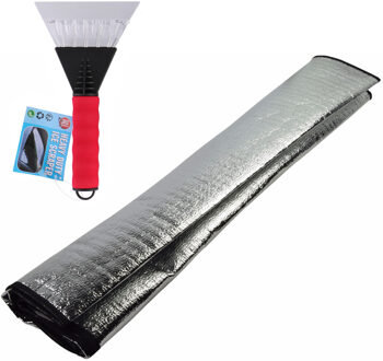Auto anti bevriezing/vorst deken 70 x 150 cm met ijskrabber rood 13cm