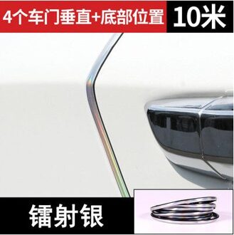 Auto Anti-Collision Strip Transparante Pvc Auto Deur Bumper Protector Cover Voor Vele Soorten Auto Auto Decoratie 10M-sliver Gradient