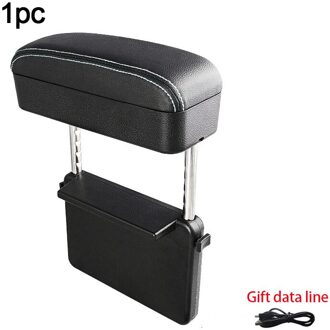 Auto Armsteun Auto Seat Organizer Opbergdoos Met Draadloze Lading Opslag Pocket Auto Interieur Accessoires Arm Rest Usb Lijn wit lijn