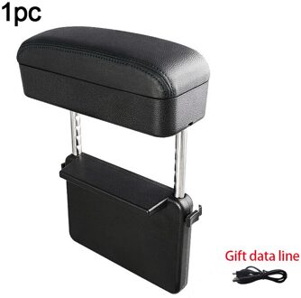Auto Armsteun Auto Seat Organizer Opbergdoos Met Draadloze Lading Opslag Pocket Auto Interieur Accessoires Arm Rest Usb Lijn zwart lijn