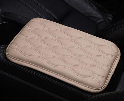 Auto Armsteun Mat Universele Interieur Auto Armleuningen Opbergdoos Matten Stofdicht Kussenhoes Automobiles Protector Waterdicht Pad BEIGE