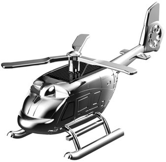 Auto Aromatherapie Luchtverfrisser Helicopter Vliegtuigen Decoratie Solar Auto Parfum Geur Auto Vliegtuig Ornament Auto Styling Zilver