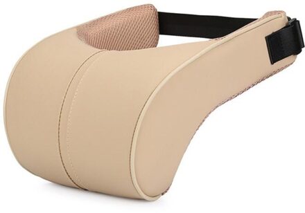 Auto Auto Hoofdsteun Neksteun Kussen Auto Lederen Geheugen Katoen Kussen Veiligheid Seat Ondersteuning Kussens Auto Styling Accessoires beige