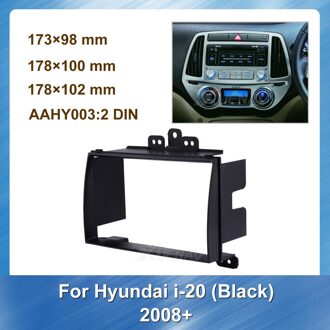 Auto Auto Radio Fascia Voor Hyundai I 20 + Zwart Stereo Plaat Frame Panel Dash Mount Kit Dvd Multimedia adapter Trim Bezel