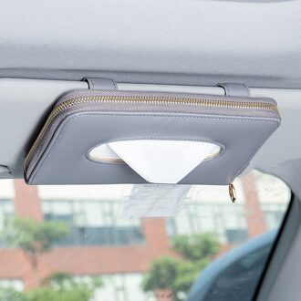 Auto auto Zonneklep Tissue Doos Papieren Servet Houder Interieur Accessoires Handdoek Opknoping Type Lederen Patere Luxe zon visor 3