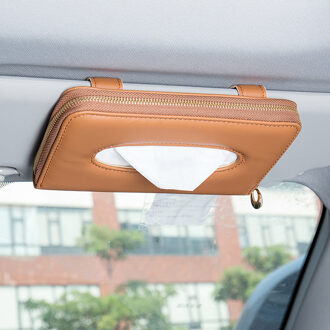 Auto auto Zonneklep Tissue Doos Papieren Servet Houder Interieur Accessoires Handdoek Opknoping Type Lederen Patere Luxe zon visor 5