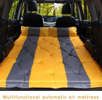 Auto Automatische Opblaasbare Bed Auto Blow Up Auto Matras Suv Reizen Slapen Pad Kofferbak Luchtkussen Draagbare Auto Bed Camping mat geel