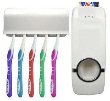 Auto Automatische Tandpasta Dispenser 5 Tandenborstelhouder Set Wall Mount Stand Tandpasta Knijper Badkamer Accessoires