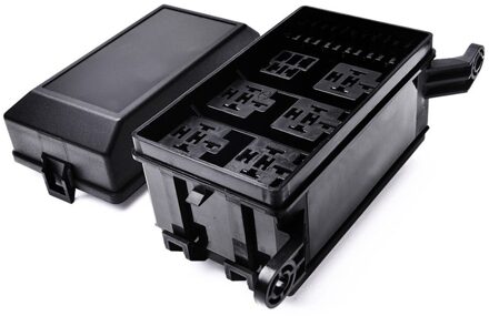 Auto Automotive Zekering Relais Box Holder Blok Circuit Protector Terminals Auto Zekering Relais Houder 6 Slot Relais Doos 6 Relais