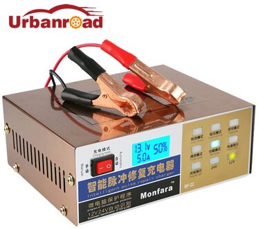 Auto Batterij Oplader 12V 24V Volledige Automatische Elektrische Auto Batterij Oplader Intelligente Puls Reparatie Type 100AH Voor Motorfiets