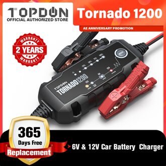 Auto Batterij Oplader Topdon T1200 6V 12V Automatische Lood-zuur Lithium Batterij Oplader Auto Motorfiets Acculader Up om 80Ah