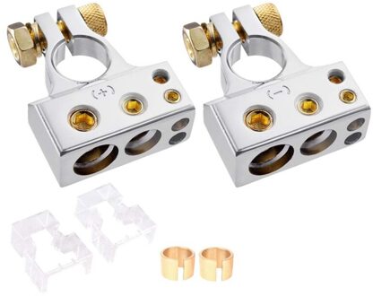 Auto Batterij Terminal Connectors Kit-Awg Positieve Negatieve Auto Batterij Post Klem Met 2 Clear Covers Shims