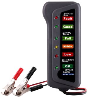 Auto Batterij Tester 12V 6 Led Light Auto Digitale Dynamo Opladen Tester Voor Auto Motor Auto Diagnostic Tool