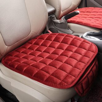 Auto Bekleding Winter Warm Zitkussen Anti-Slip Universal Front Stoel Zetel Ademend Pad Voor Voertuig Auto seat Protector Rood