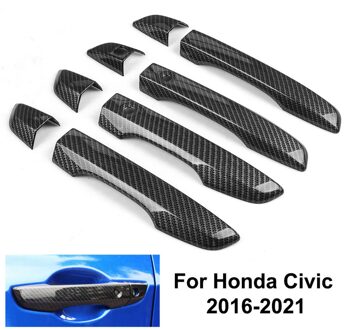 Auto Binnendeur Panel Handvat Pull Trim Cover 4Picsauto Deurgreep Cover Carbon Fiber Auto Deurklink Decor Strip auto Accessoires