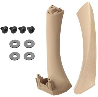 Auto Binnenste Handvat Binnendeur Panel Pull Trim Cover Grijs Beige Zwart Links Rechts Voor Bmw 3 Serie E90 E91 316 318 320 325 328 Beige links