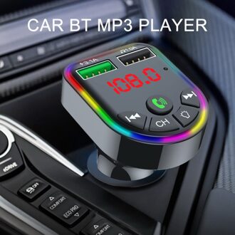 Auto Bluetooth 5.0 Fm-zender Modulator MP3 Speler Kleurrijke Led Display Auto Kit Dual Usb 3.1A Fast Charger Auto Accessoires