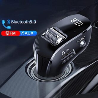 Auto Bluetooth Fm-zender 5.0 Aux Wireless Car Kit Handsfree Dual Usb Car Charger Auto Fm Radio Modulator MP3 Speler