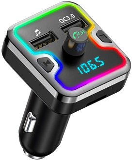 Auto Bluetooth Fm-zender 7 Kleuren Led Backlit Bluetooth Auto Adapter Met Handsfree Bellen Qc3.0 Autolader Ondersteuning usb Di