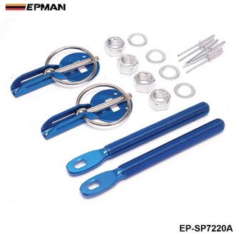 Auto Bonnet Lock Universele Aluminium Racing Hood Bonnet Pin Lock Vergrendeling Sport Kit EP-SP7220A-ALBZ Blauw