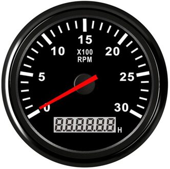 Auto Boot Toerenteller Gauge Lcd Urenteller 3000 ~ 6000 Rpm Tacho Sensor Marine Tacho Meter 12V/24V Rode Backlight Horometro Rpm BN3000RPM