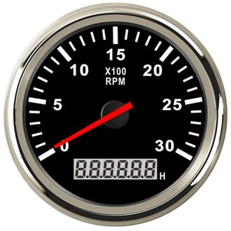 Auto Boot Toerenteller Gauge Lcd Urenteller 3000 ~ 6000 Rpm Tacho Sensor Marine Tacho Meter 12V/24V Rode Backlight Horometro Rpm BS3000RPM