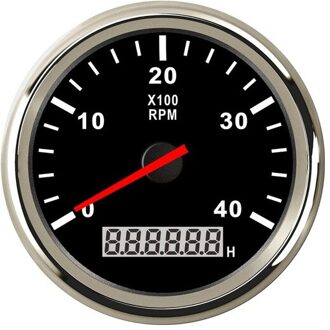 Auto Boot Toerenteller Gauge Lcd Urenteller 3000 ~ 6000 Rpm Tacho Sensor Marine Tacho Meter 12V/24V Rode Backlight Horometro Rpm BS4000RPM