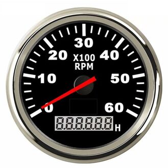Auto Boot Toerenteller Gauge Lcd Urenteller 3000 ~ 6000 Rpm Tacho Sensor Marine Tacho Meter 12V/24V Rode Backlight Horometro Rpm BS6000RPM