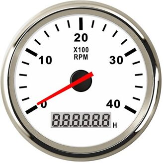 Auto Boot Toerenteller Gauge Lcd Urenteller 3000 ~ 6000 Rpm Tacho Sensor Marine Tacho Meter 12V/24V Rode Backlight Horometro Rpm WS4000RPM