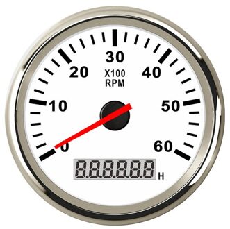 Auto Boot Toerenteller Gauge Lcd Urenteller 3000 ~ 6000 Rpm Tacho Sensor Marine Tacho Meter 12V/24V Rode Backlight Horometro Rpm WS6000RPM