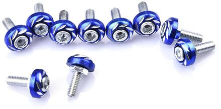 Auto Bout Univeral Aluminium 6mm Fasteners Washer Bumper Motor Concave Schroeven Washer Kentekenplaat Bouten Auto- styling blauw