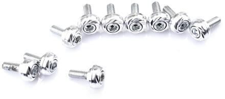 Auto Bout Univeral Aluminium 6mm Fasteners Washer Bumper Motor Concave Schroeven Washer Kentekenplaat Bouten Auto- styling wit