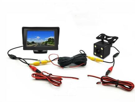 Auto Camera 4.3 Inch + 4 Lamp Camera Omkeren Afbeelding Levert Auto Monitor Met Camera Omkeren Scherm Omkeren Afbeelding Set