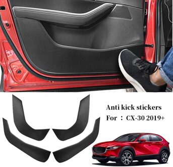 Auto Carbon Fiber Deur Anti-Kick Pad Side Edge Protection Mat Cover Voor Mazda CX-30