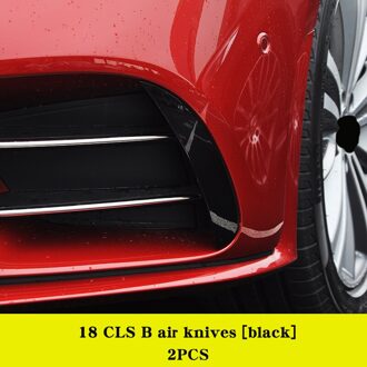 Auto Carbon Fiber Voorbumper Accessoires Voor Mercedes CLS300 350 Cls C257 W257 Auto Stickers Decoratieve Achterbumper B zwart 2stk