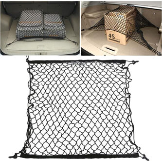 Auto Care 70X70 Cm Universele Kofferbak Bagage Opslag Cargo Organizer Nylon Rekbare Elastische Mesh Net Met 4 plastic Haken