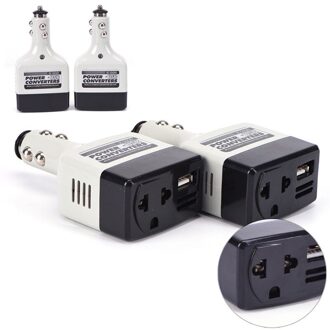Auto Charger Adapter Dc 12V Naar Ac Converter 220V Mobiele Oplader Met Usb