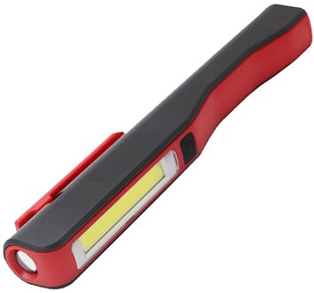 Auto Cob Led Light Usb Oplaadbare Magnetische Inspectie Werk Pocket Pen Zaklamp Voor Inspectie Gereedschap Test Lamp rood