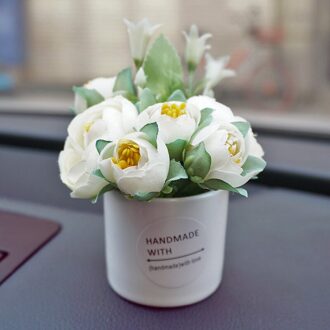 Auto Dashboard Ornament Mini Simulatie Bloem Plant Decoratie Keramische & Doek 5.5*5.5*10Cm DFDS889 agapanthus wit ce