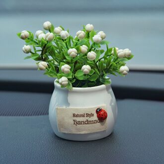 Auto Dashboard Ornament Mini Simulatie Bloem Plant Decoratie Keramische & Doek 5.5*5.5*10Cm DFDS889 lucky fruit wit c