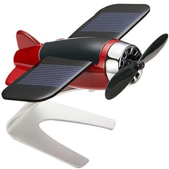 Auto Decor Vliegtuig Model Antislip Mat Zonne-energie Draaien Vliegtuigen Dashboard Fou Auto Auto-accessoires Rood