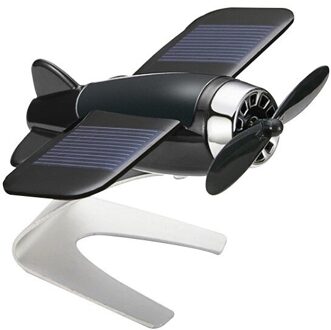 Auto Decor Vliegtuig Model Antislip Mat Zonne-energie Draaien Vliegtuigen Dashboard Fou Auto Auto-accessoires zwart