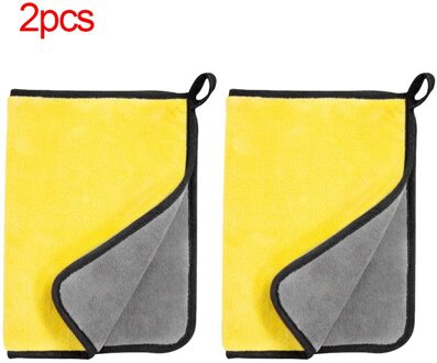 Auto Detaillering 600GSM 40X80cm Auto Wassen Accessoires Nat En Droog Micro Fiber Schone Auto Detail Wassen Care Handdoeken Soft Cleaner tool 2stk geel en grijs